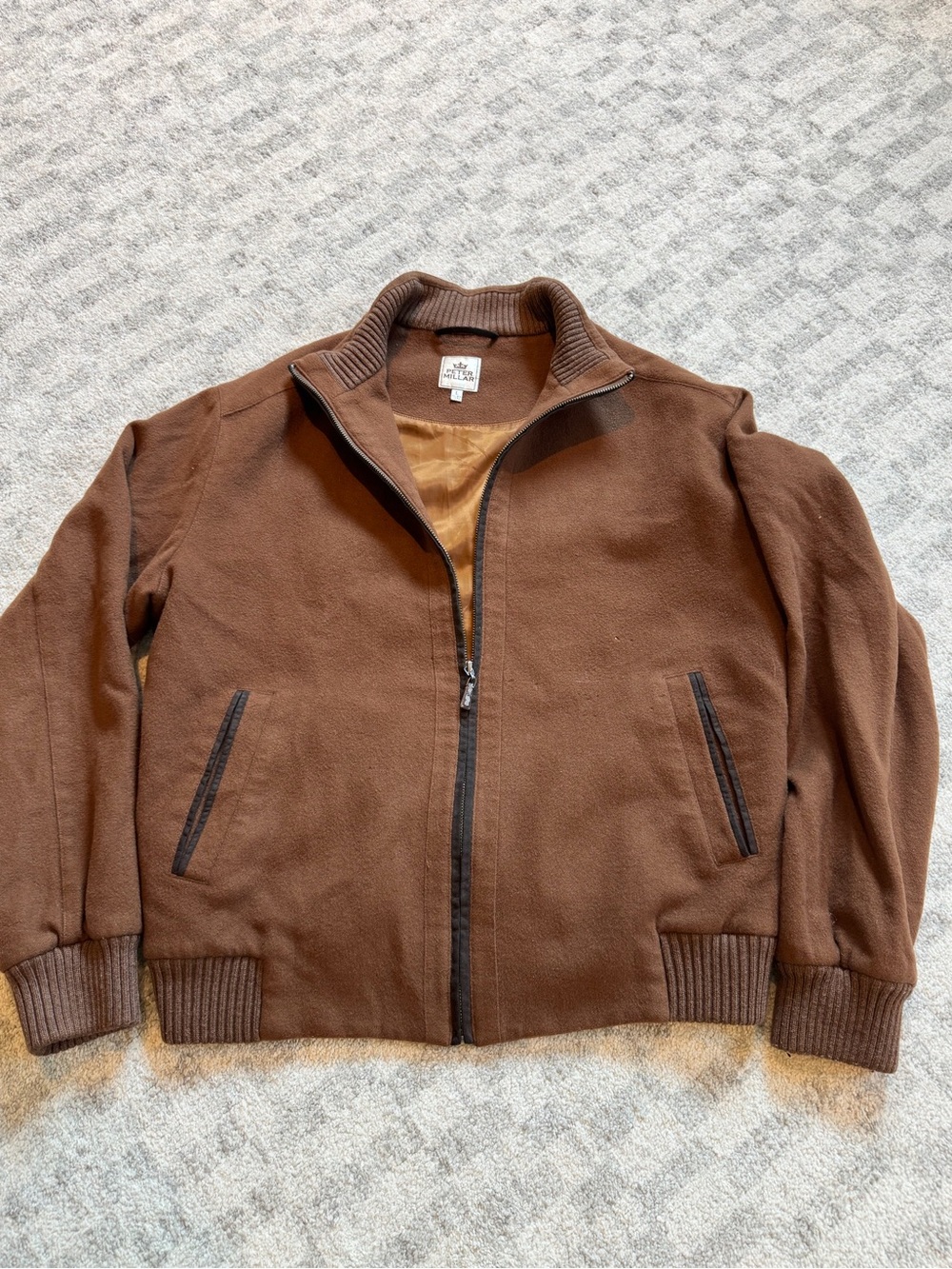Peter Millar Brown Full-Zip Jacket